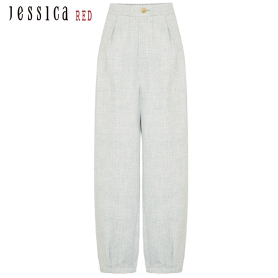 JESSICA RED - 時尚百搭寬鬆舒適束口長褲824122（灰）