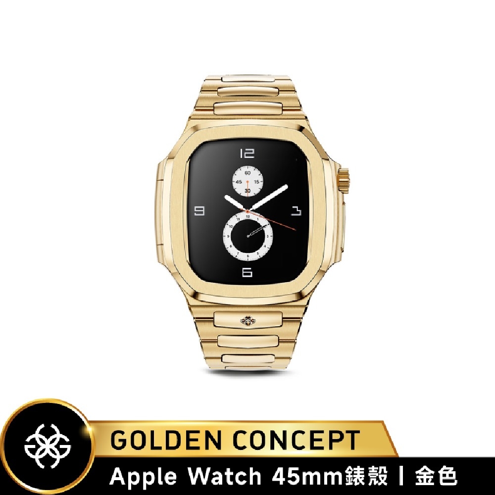 【Golden Concept】Apple Watch 45mm錶殼 金錶框 金不銹鋼錶帶 WC-RO45-G