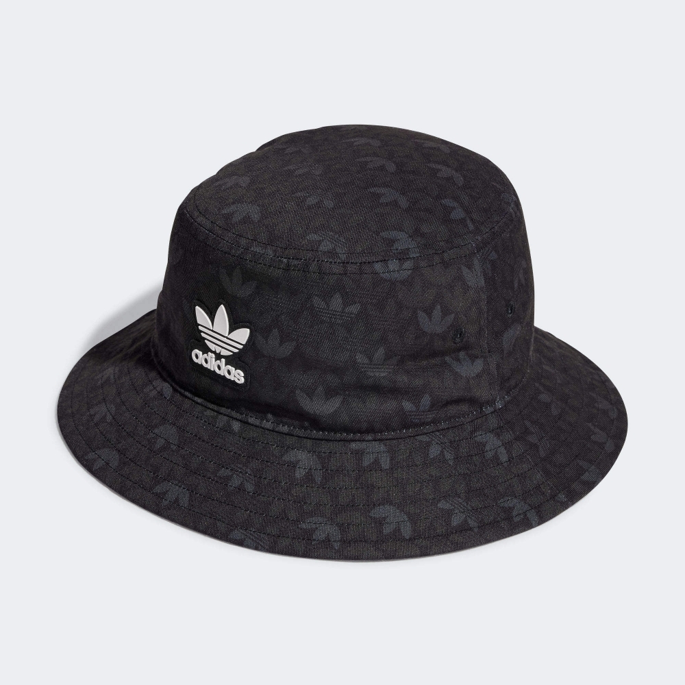 ADIDAS MONOGRAM BUCKET 三葉草 漁夫帽-黑灰-IU0043