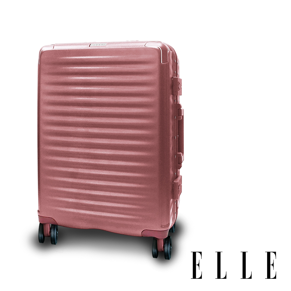 【ELLE】裸鑽/羅浮宮系列 28吋 輕量PC鋁框行李箱 EL31258/31251 買就送KANGOL防水收納包