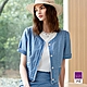 ILEY伊蕾 甜美溫柔翻摺袖棉質牛仔短版外套(藍色；M-XL)1231068432 product thumbnail 1