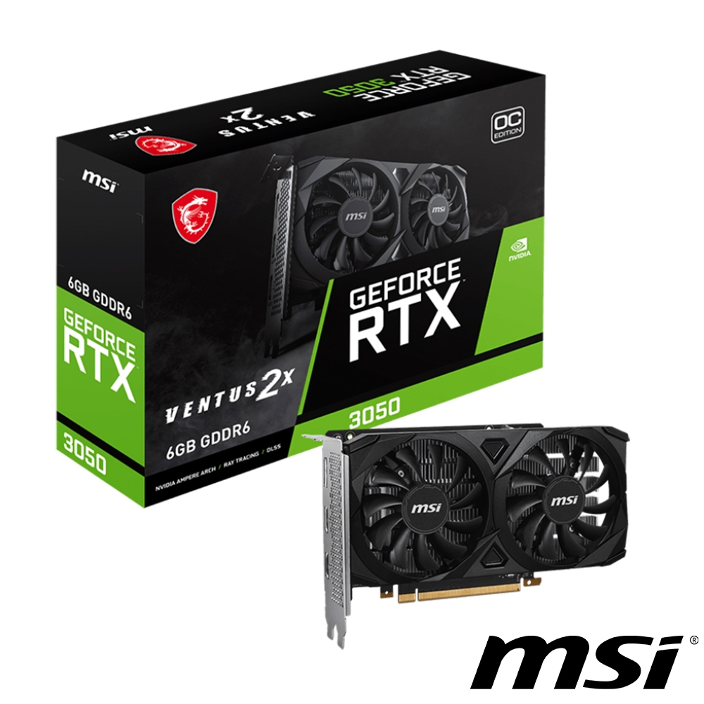 MSI 微星 GeForce RTX 3050 VENTUS 2X 6G OC 顯示卡