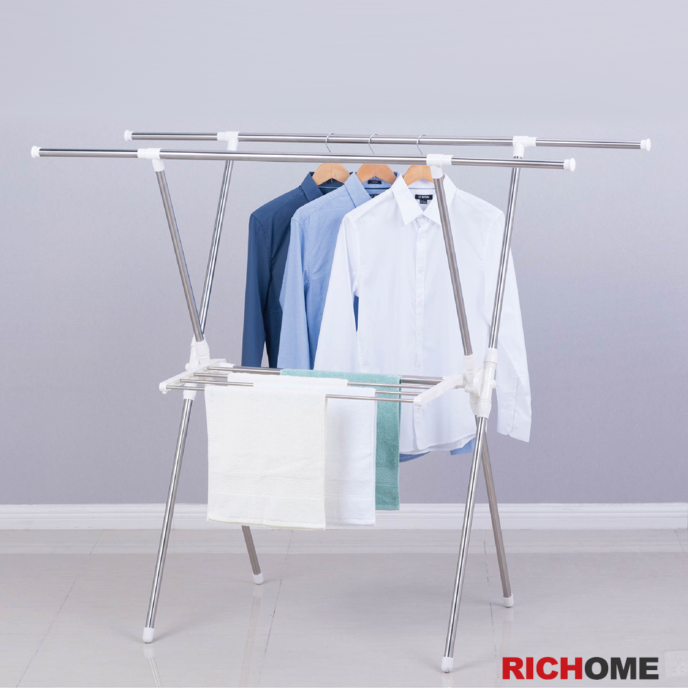 RICHOME不鏽鋼X型摺疊曬衣架