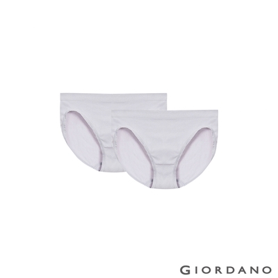 GIORDANO  女裝無縫抗菌中低腰三角褲 (兩件裝) - 03 淺灰色