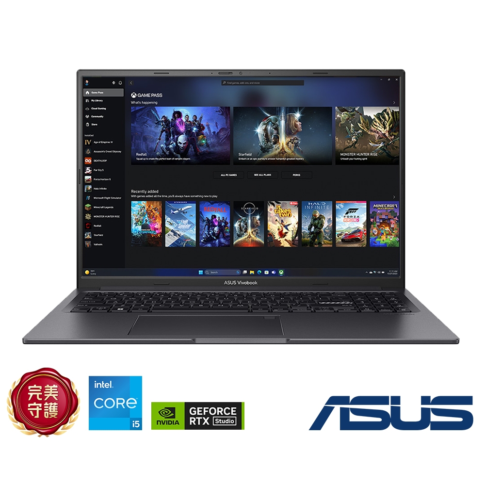 ASUS K3605ZC 16吋筆電 (i5-12500H/RTX3050/8G/512G/Vivobook 16X/搖滾黑)