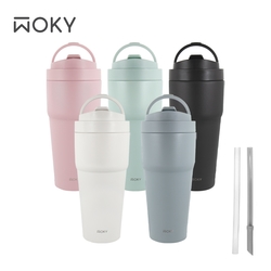 WOKY(買1送1)渾圓杯770ml(附吸管2入)