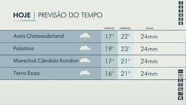 Quarta tem chuva o dia todo em Cascavel - Confira aqui como fica o tempo nesta quinta