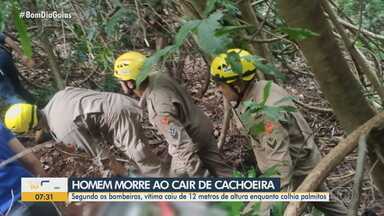 Fazendeiro morre após cair de cachoeira de mais de 10 metros de altura em Goiás, dizem bom - Segundo o Corpo de Bombeiros, vítima sofreu várias fraturas pelo corpo, como traumatismo craniano severo. Ele foi encontrado sem vida.