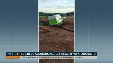 Roubo de ambulâncias gera impacto no atendimento em Campo Mourão - Veículos foram encontrados, mas estão parados para revisão