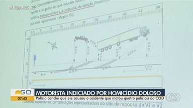 Polícia conclui investigação sobre acidente que matou quatro policiais do COD - Motorista da carreta continua preso e responderá por homicídio doloso.