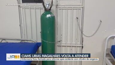 Ciams de Goiânia volta a funcionar após acidente com cilindro de oxigênio na enfermaria - Ciams Urias Magalhães ficou com a enfermaria fechada para a reforma após o acidente.