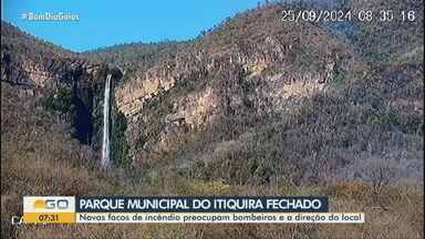 Parque Municipal do Itiquira é fechado para visitação após queimadas - Novos focos de incêndio preocupam bombeiros e a direção do local.