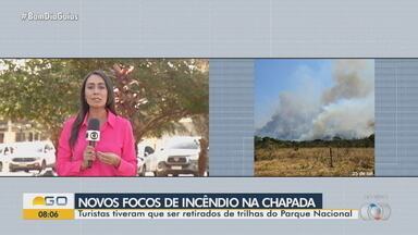 Novos focos de incêndios são registrados na Chapada dos Veadeiros - Turistas tiveram que ser retirados de trilhas do Parque Nacional.