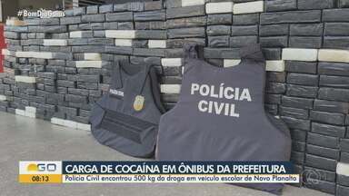 Carga de cocaína é encontrada em ônibus da Prefeitura de Novo Planalto - Polícia Civil encontrou 500 kg da droga em veículo escolar de Novo Planalto.