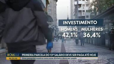 Primeira parcela do 13º deve ser paga até hoje - Uma pesquisa mostra como esse dinheiro deve ser usado