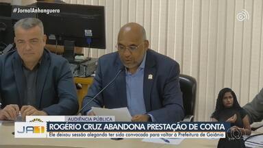 Rogério Cruz abandona sessão de prestação de contas - O atual prefeito justificou o abandono alegando ter sido convocado para voltar à Prefeitura de Goiânia.