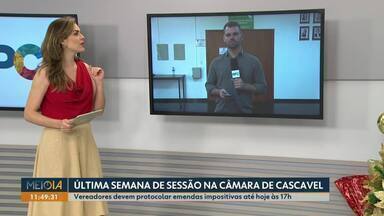 Câmara de Vereadores de Cascavel entra na última semana de trabalho antes do recesso - Vereadores devem protocolar emendas impositivas até às 17h desta segunda-feira (16).