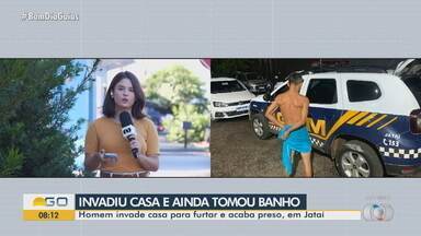 Homem invade casa e é flagrado por morador enquanto tomava banho - Homem invade casa para furtar e acaba preso, em Jataí.