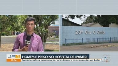 Homem é preso suspeito de portar munições no hospital de Ipameri - Paciente estava passando por atendimento com munições no bolso.