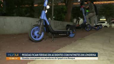 Pessoas ficam feridas em acidentes com patinetes em Londrina - Quedas ocorreram nos arredores do Igapó e no Bosque.