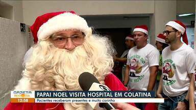 Papai Noel visita hospital em Colatina - Assista a seguir