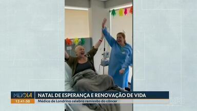 Médica de Londrina comemora remissão do câncer no Natal - Ela recebeu uma festa no último dia da quimioterapia e lembra a importância de comemorar a vida.