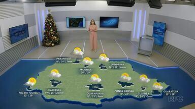 Dia de Natal deve ser de tempo instável e abafado pelo Paraná - Na hora da ceia, pancadas isoladas estão previstas em algumas cidades.