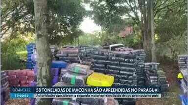 58 toneladas de maconha são apreendidas no Paraguai - Autoridades consideram a segunda maior apreensão da droga prensada no país. Segundo a polícia, a droga seria trazida para o Brasil.