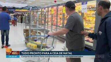 Compras de última hora movimentam os supermercados na véspera de Natal - No feriado, as lojas estarão fechadas.