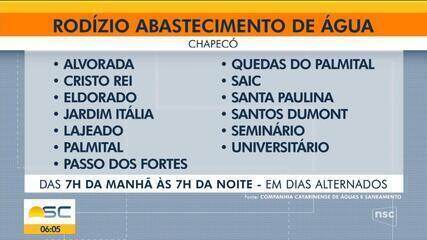 Cidades do Oeste de SC fazem racionamento de água para resistir à estiagem