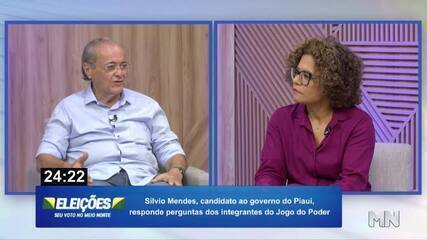 Sílvio Mendes, candidato ao governo do Piauí, responde Katya Dangeles em sabatina