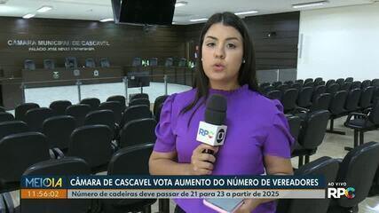 Câmara de Cascavel vota aumento do número de vereadores a partir de 2025