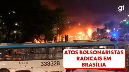 Veículos incendiados e ataque a delegacia: como foram os atos de bolsonaristas radicais