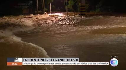 Enchente causa alagamentos e preocupação em cidades do interior do Rio Grande do Sul