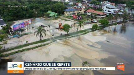 Há pouco mais de 2 anos, rompimento provocou prejuízos na Lagoa