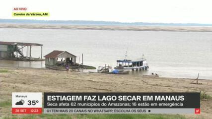 Estiagem faz lago secar em Manaus