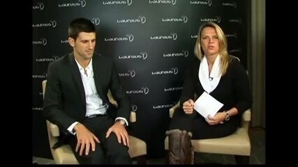 Número um do mundo, Novak Djokovic fala sobre a carreira e revela vontade de vir ao Brasil. 'Esporte Espetacular', 12/02/2012