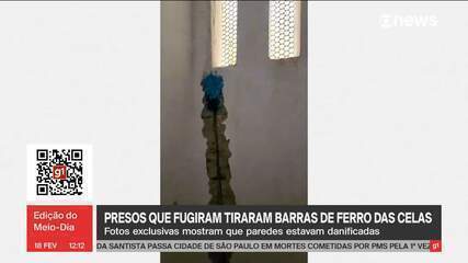 Presos que fugiram tiraram barras de ferro das celas