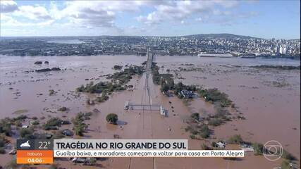 Guaíba baixa, e moradores começam a voltar para casa em Porto Alegre. 'Hora 1', 16/05/2024