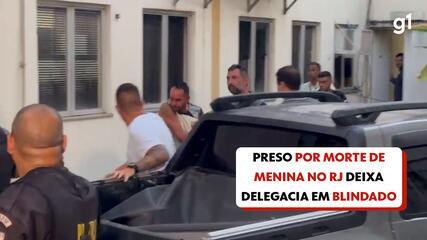 Preso por morte de menina deixa a delegacia em blindado