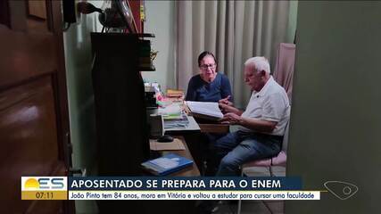 Aposentado de 84 anos volta a estudar e se prepara para o Enem