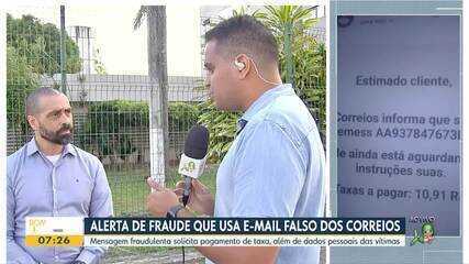 Alerta de fraude que usa e-mail falso dos correios