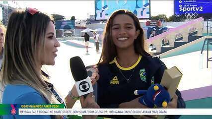 Rayssa Leal comemora bronze nos Jogos de Paris e já projeta: "2028 vem o ouro"