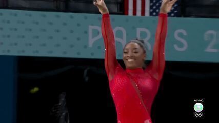 Simone Biles tira 14,900 no segundo salto da final nos Jogos de Paris 2024