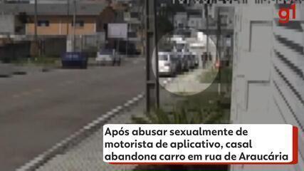 Após abusar sexualmente de motorista de aplicativo, casal abandona carro em rua de Araucár