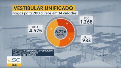 Edital do vestibular unificado UFSC/IFSC 2025 é publicado