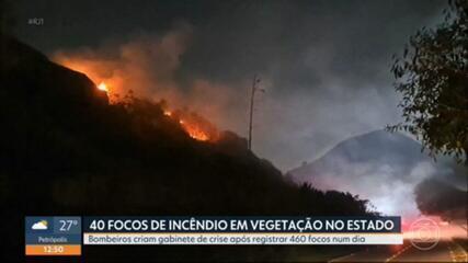 Bombeiros do RJ criam gabinete de crise após registrar 460 focos de incêndio num dia