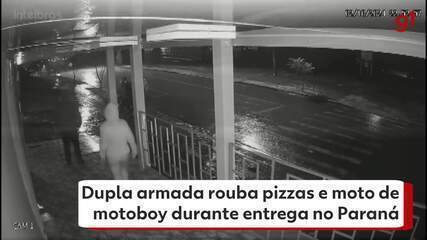 Dupla armada rouba pizzas e moto de motoboy durante entrega no Paraná