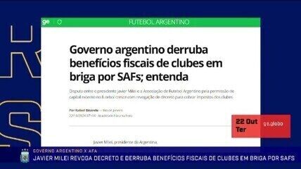 Redação sportv debate situação das SAFs na Argentina