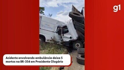 Acidente envolvendo ambulância deixa 5 mortos na BR-354 em MG